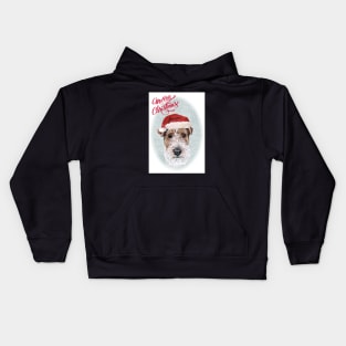 Merry Christmas Santa Dog Kids Hoodie